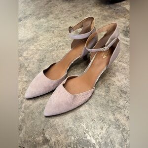 Clarks Cream Heels with Suede Finish